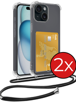 BTH BTH iPhone 13 Mini Hoesje Pashouder met Koord - 2 PACK