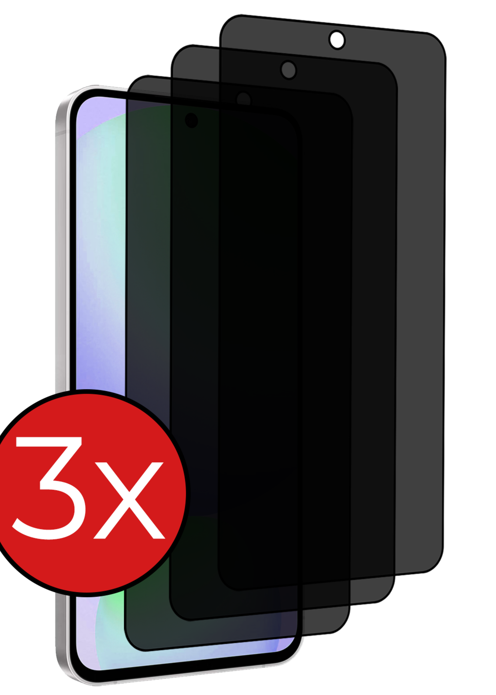 BTH BTH Samsung Galaxy S24 FE Screenprotector Glas Privacy - 3 PACK