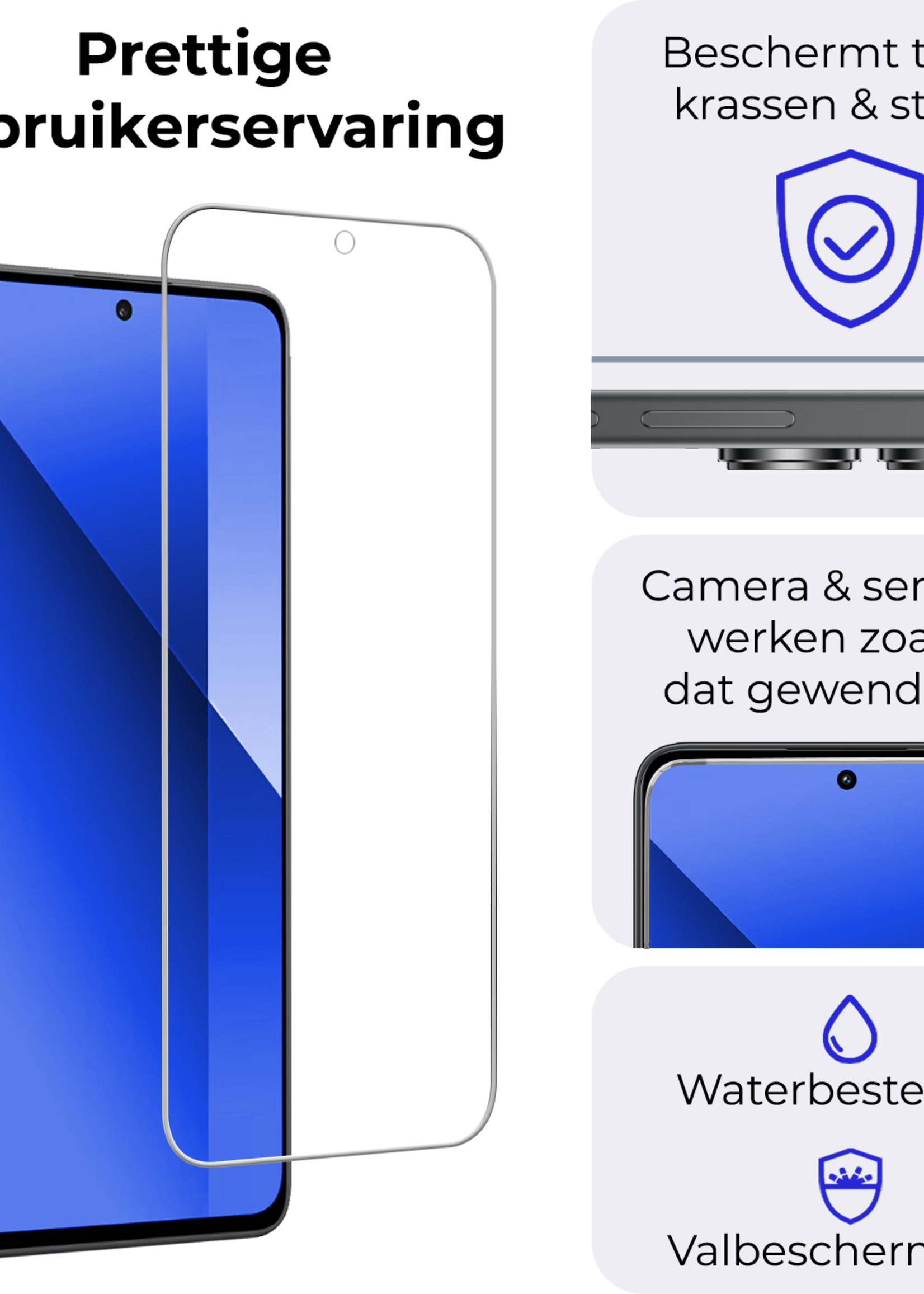 BTH Screenprotector Geschikt voor Xiaomi Redmi Note 13 4G Screenprotector Glas Gehard Tempered Glass - Screenprotector Geschikt voor Xiaomi Redmi Note 13 4G Screen Protector Screen Cover