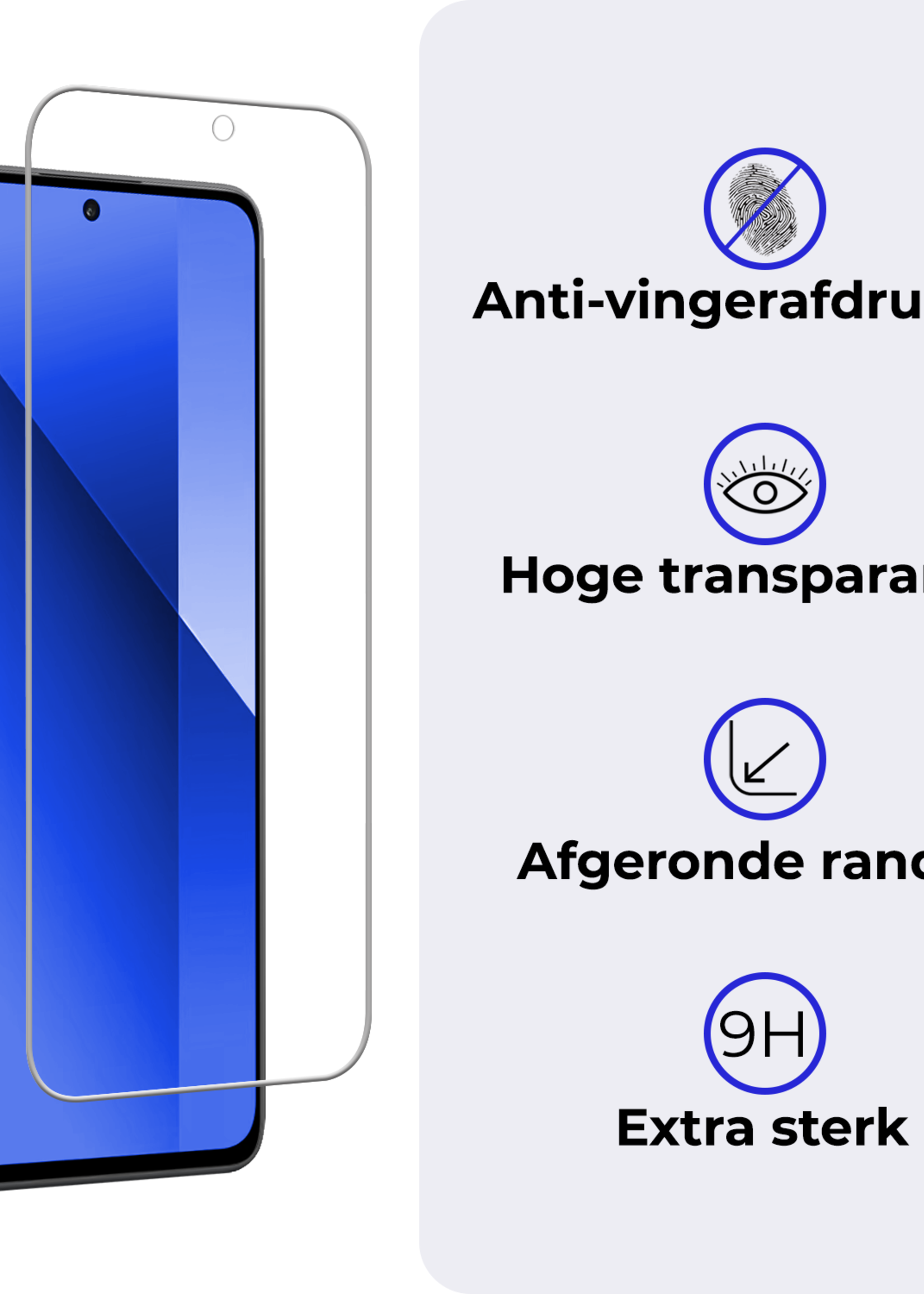 BTH Screenprotector Geschikt voor Xiaomi Redmi Note 13 4G Screenprotector Glas Gehard Tempered Glass - Screenprotector Geschikt voor Xiaomi Redmi Note 13 4G Screen Protector Screen Cover - 2 PACK