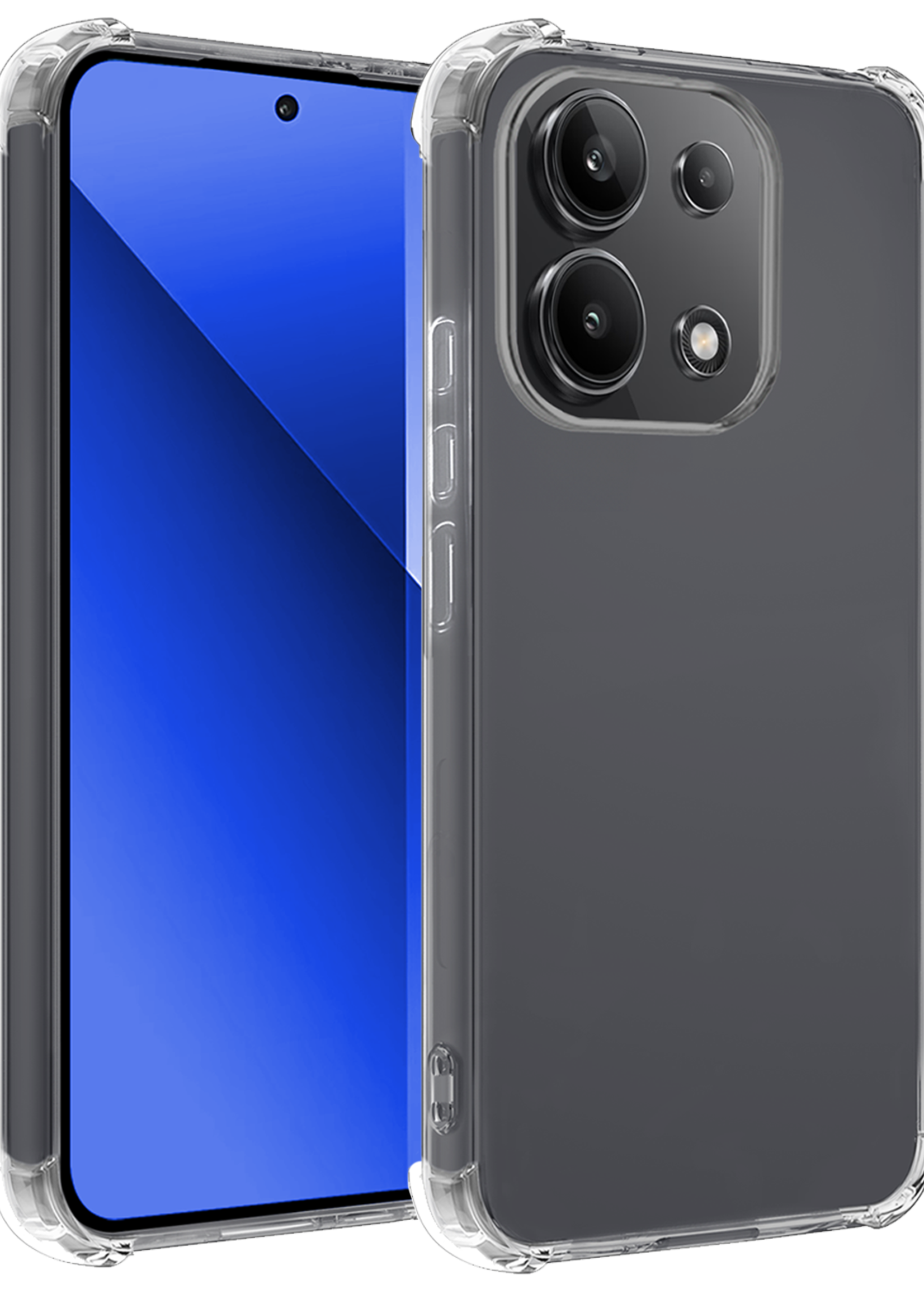 BTH Hoesje Geschikt voor Xiaomi Redmi Note 13 4G Hoesje Siliconen Shock Proof Case Hoes - Hoes Geschikt voor Xiaomi Redmi Note 13 4G Hoes Cover Case Shockproof - Transparant