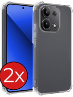 BTH BTH Xiaomi Redmi Note 13 4G Hoesje Shockproof - Transparant - 2 PACK