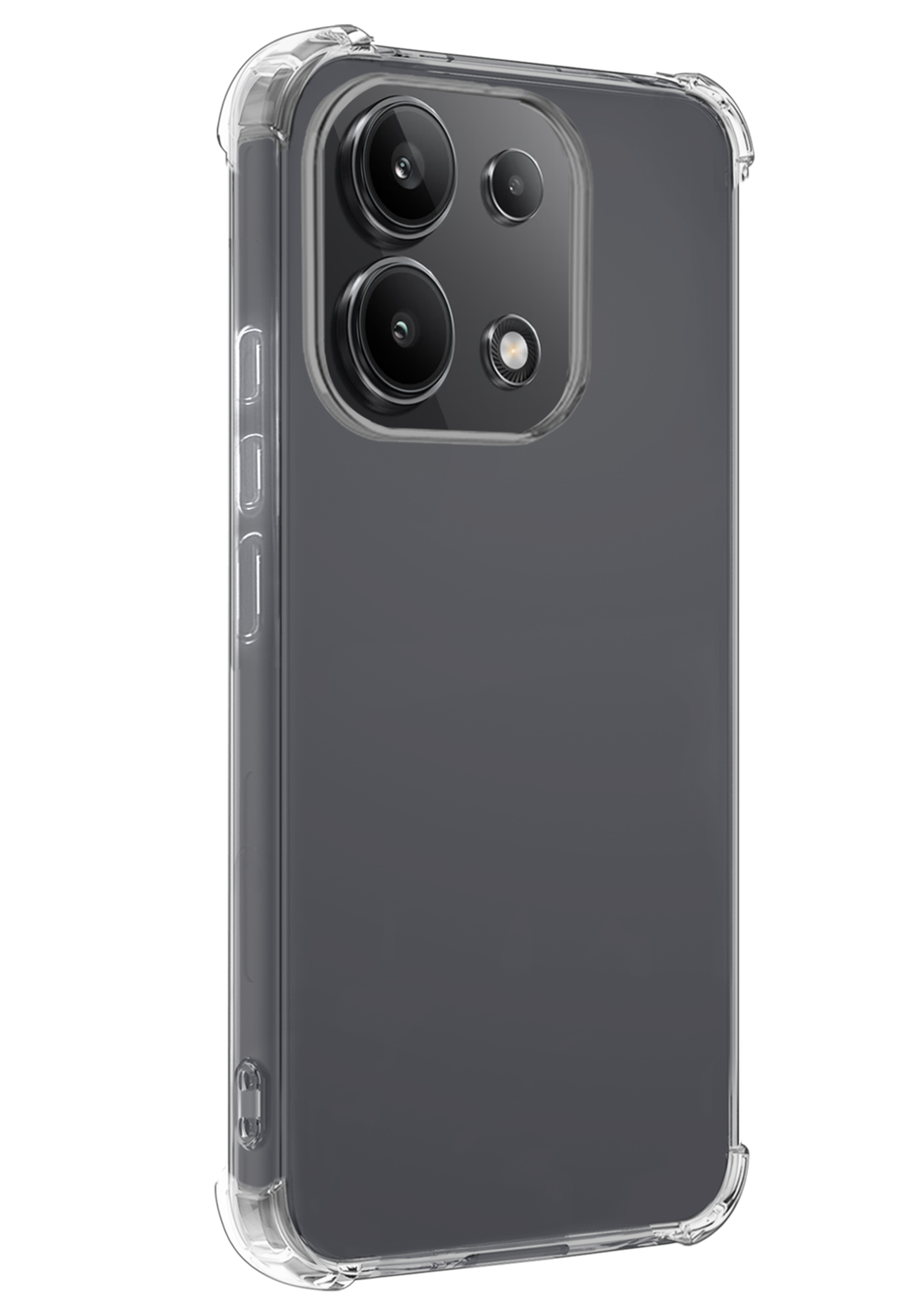BTH Hoesje Geschikt voor Xiaomi Redmi Note 13 4G Hoesje Siliconen Shock Proof Case Hoes Met 2x Screenprotector - Hoes Geschikt voor Xiaomi Redmi Note 13 4G Hoes Cover Case Shockproof - Transparant