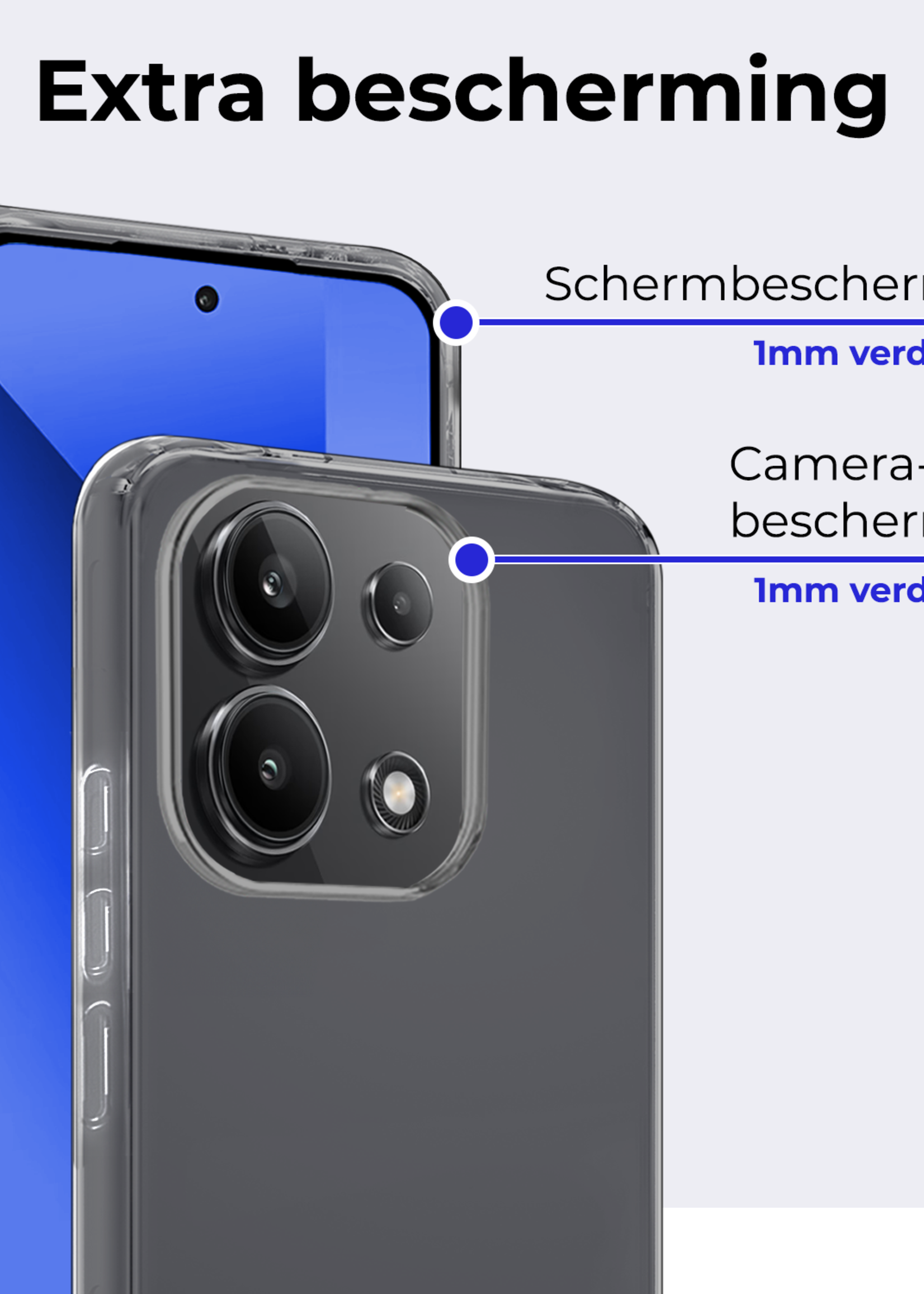 BTH Hoesje Geschikt voor Xiaomi Redmi Note 13 4G Hoesje Siliconen Case Hoes - Hoes Geschikt voor Xiaomi Redmi Note 13 4G Hoes Cover Case - Transparant