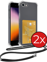 BTH BTH iPhone SE 2022 Hoesje Pashouder met Koord - 2 PACK