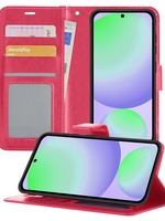 BTH BTH Samsung Galaxy S24 FE Hoesje Bookcase - Donkerroze
