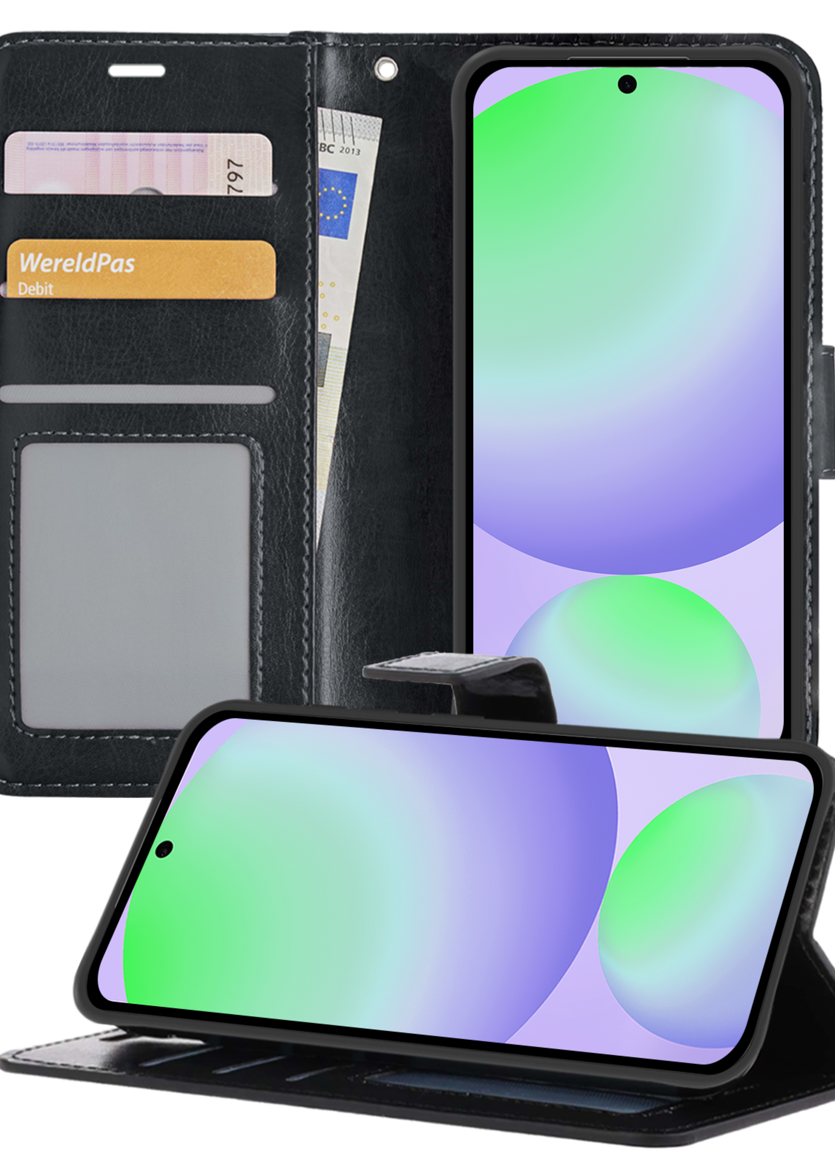 BTH Hoesje Geschikt voor Samsung S24 FE Hoesje Book Case Hoes Portemonnee Cover Walletcase - Hoes Geschikt voor Samsung Galaxy S24 FE Hoes Bookcase Hoesje - Zwart