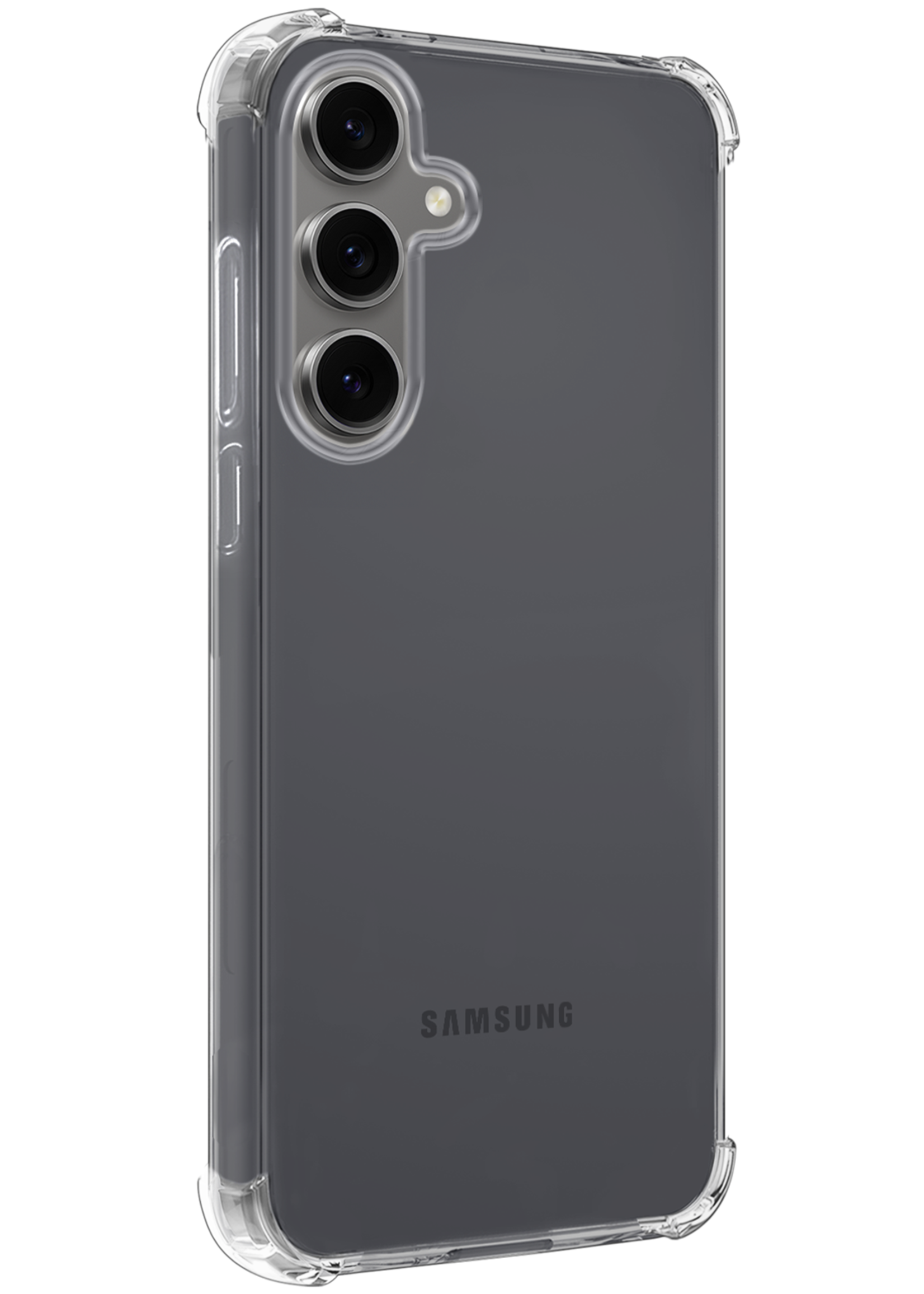BTH Hoesje Geschikt voor Samsung S24 FE Hoesje Siliconen Shock Proof Case Hoes - Hoes Geschikt voor Samsung Galaxy S24 FE Hoes Cover Case Shockproof - Transparant