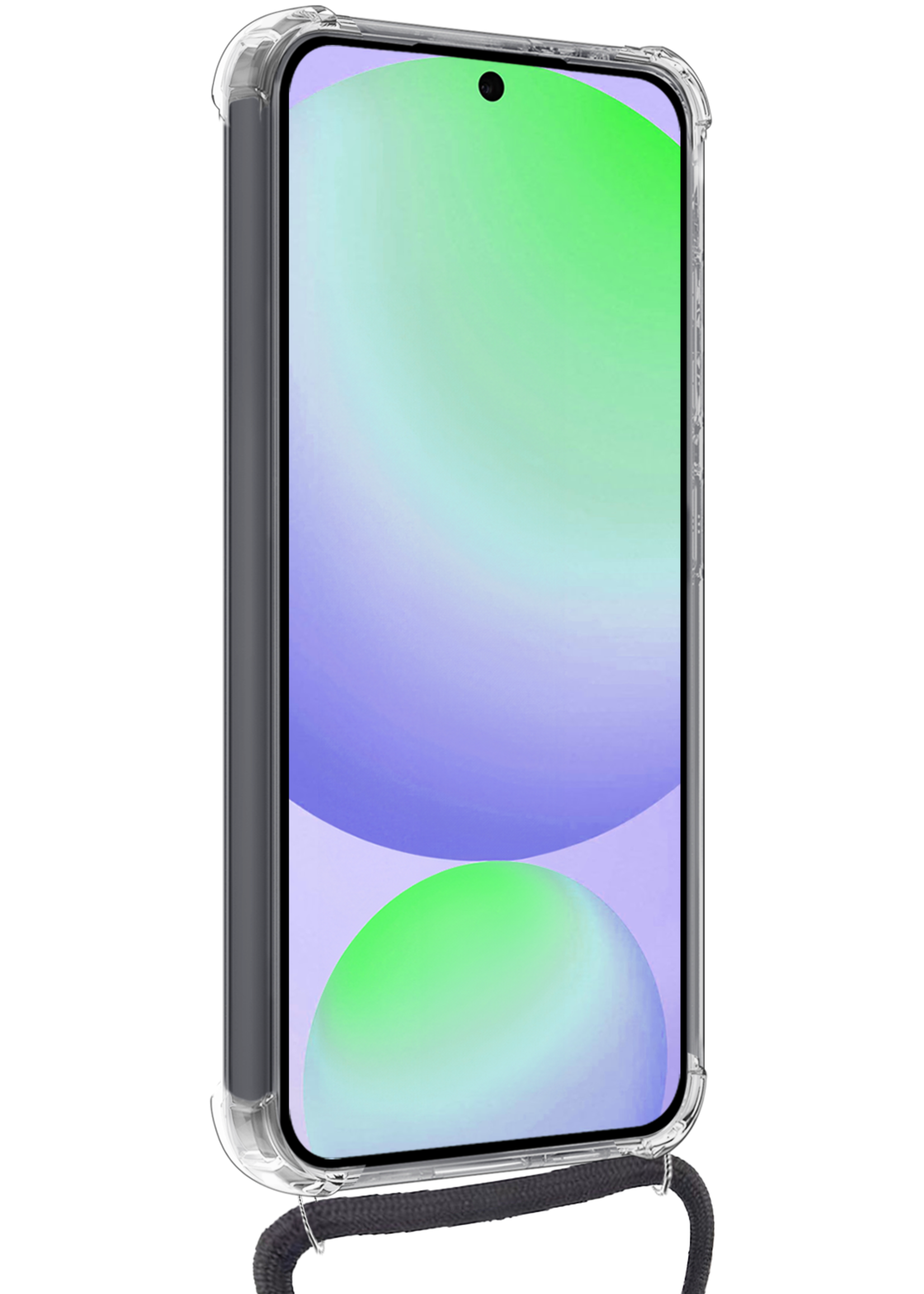 BTH Hoesje Geschikt voor Samsung S24 FE Hoesje Siliconen Shock Proof Hoesje Met Koord Case Met Telefoonkoord - Hoes Geschikt voor Samsung Galaxy S24 FE Hoesje Cover Shockproof Met Koord - Transparant