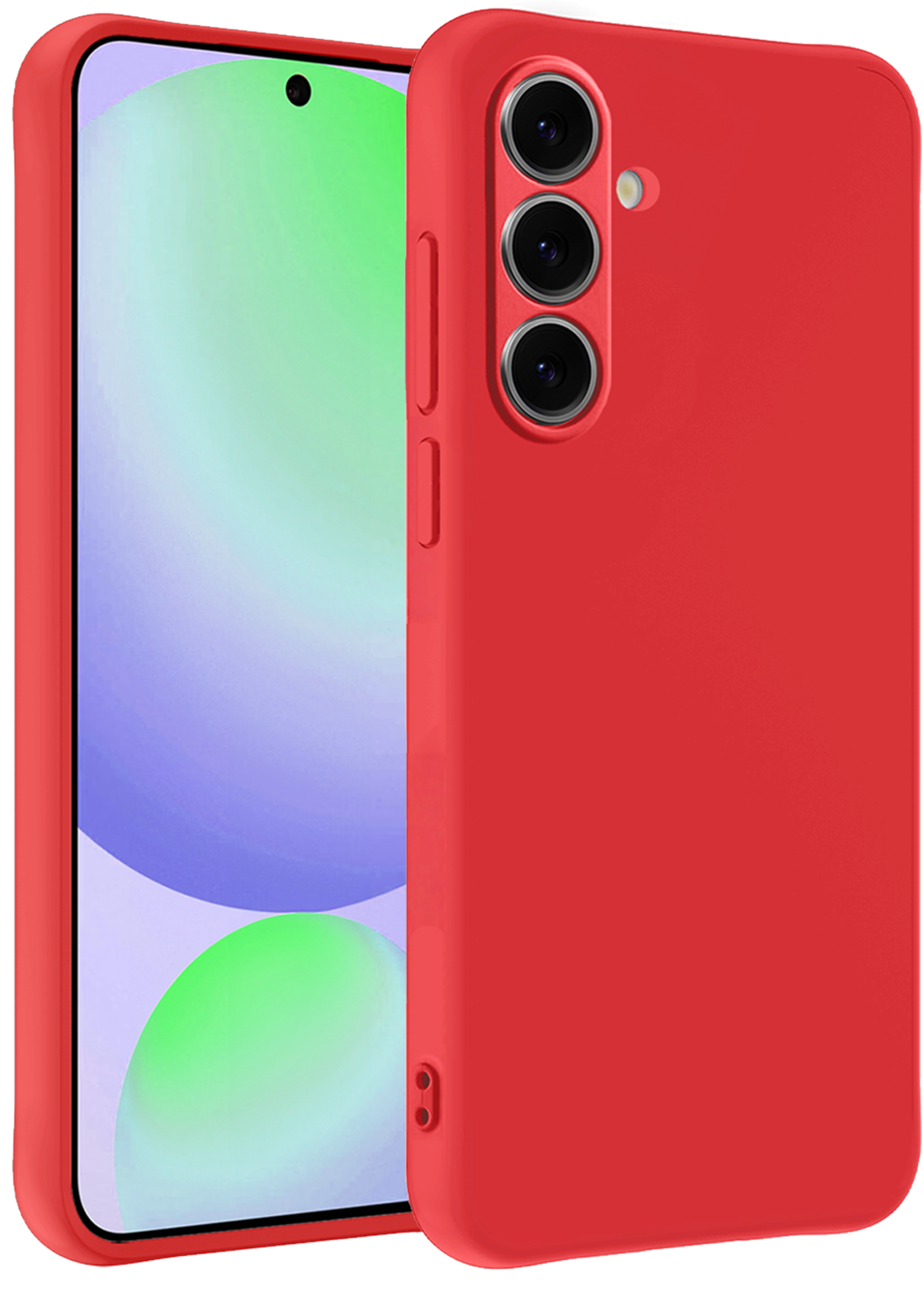 BTH Hoesje Geschikt voor Samsung S24 FE Hoesje Siliconen Case Hoes - Hoes Geschikt voor Samsung Galaxy S24 FE Hoes Cover Case - Rood