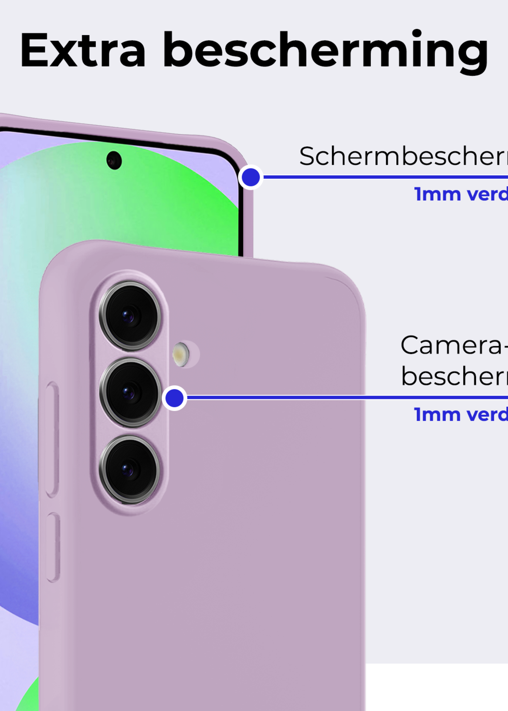BTH Hoesje Geschikt voor Samsung S24 FE Hoesje Siliconen Case Hoes - Hoes Geschikt voor Samsung Galaxy S24 FE Hoes Cover Case - Lila