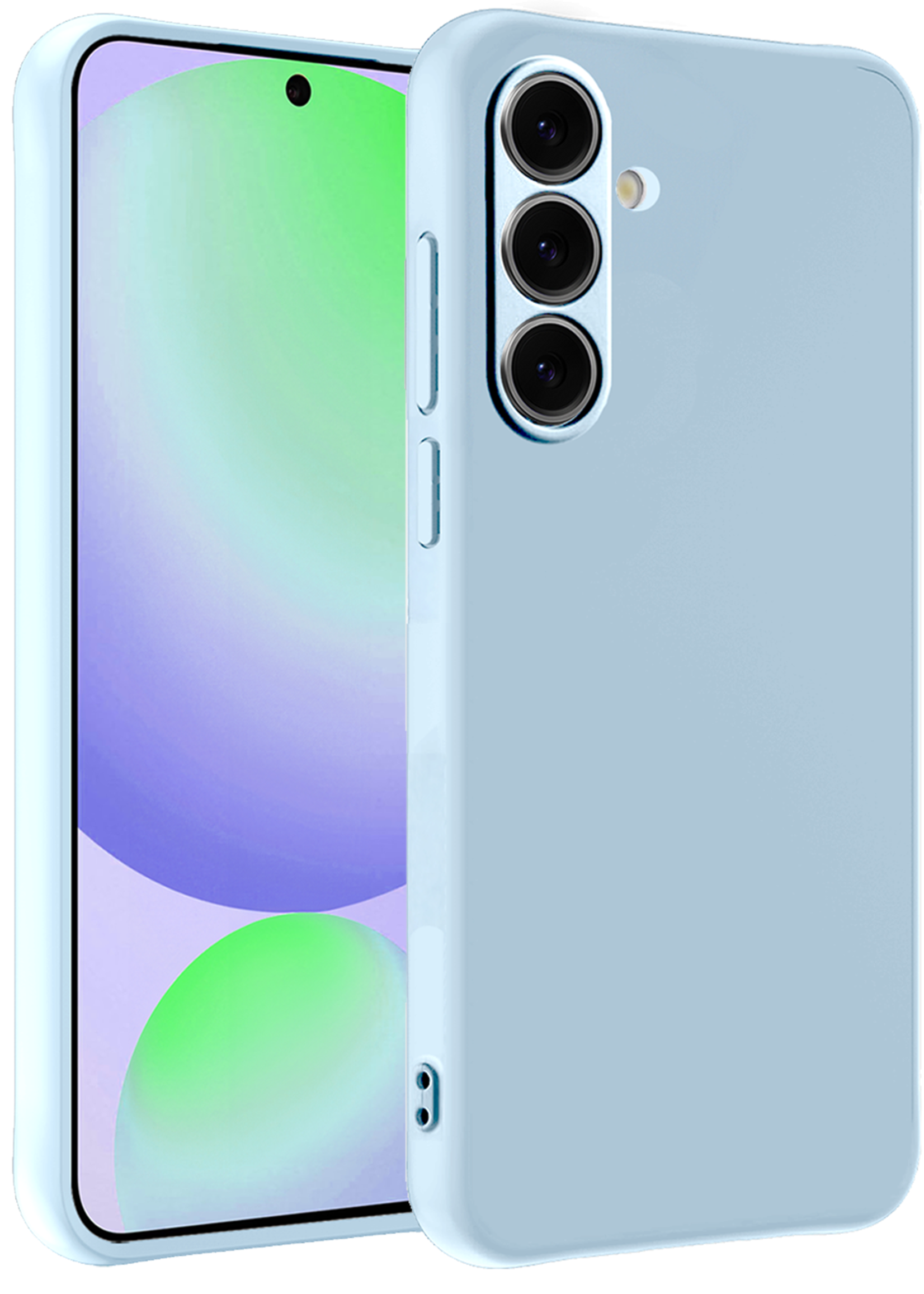 BTH Hoesje Geschikt voor Samsung S24 FE Hoesje Siliconen Case Hoes - Hoes Geschikt voor Samsung Galaxy S24 FE Hoes Cover Case - Lichtblauw