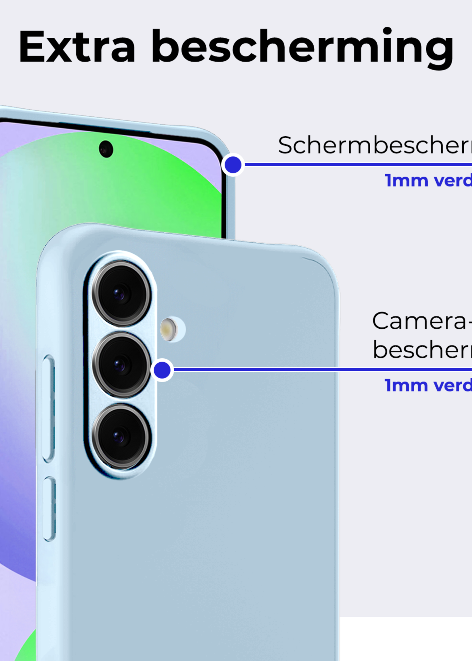 BTH Hoesje Geschikt voor Samsung S24 FE Hoesje Siliconen Case Hoes - Hoes Geschikt voor Samsung Galaxy S24 FE Hoes Cover Case - Lichtblauw