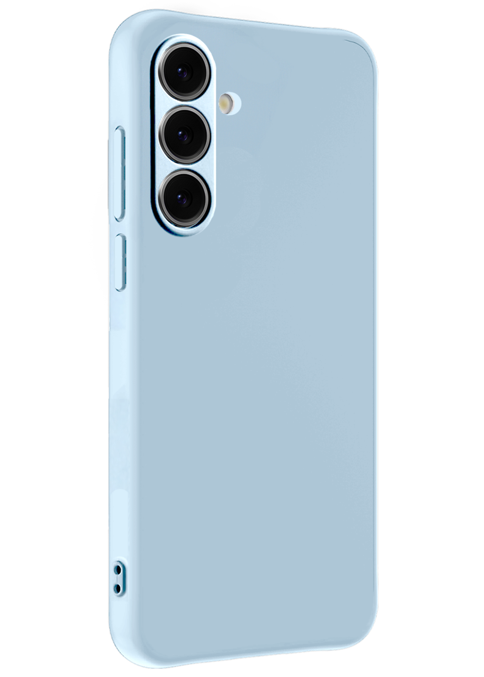 BTH Hoesje Geschikt voor Samsung S24 FE Hoesje Siliconen Case Hoes - Hoes Geschikt voor Samsung Galaxy S24 FE Hoes Cover Case - Lichtblauw