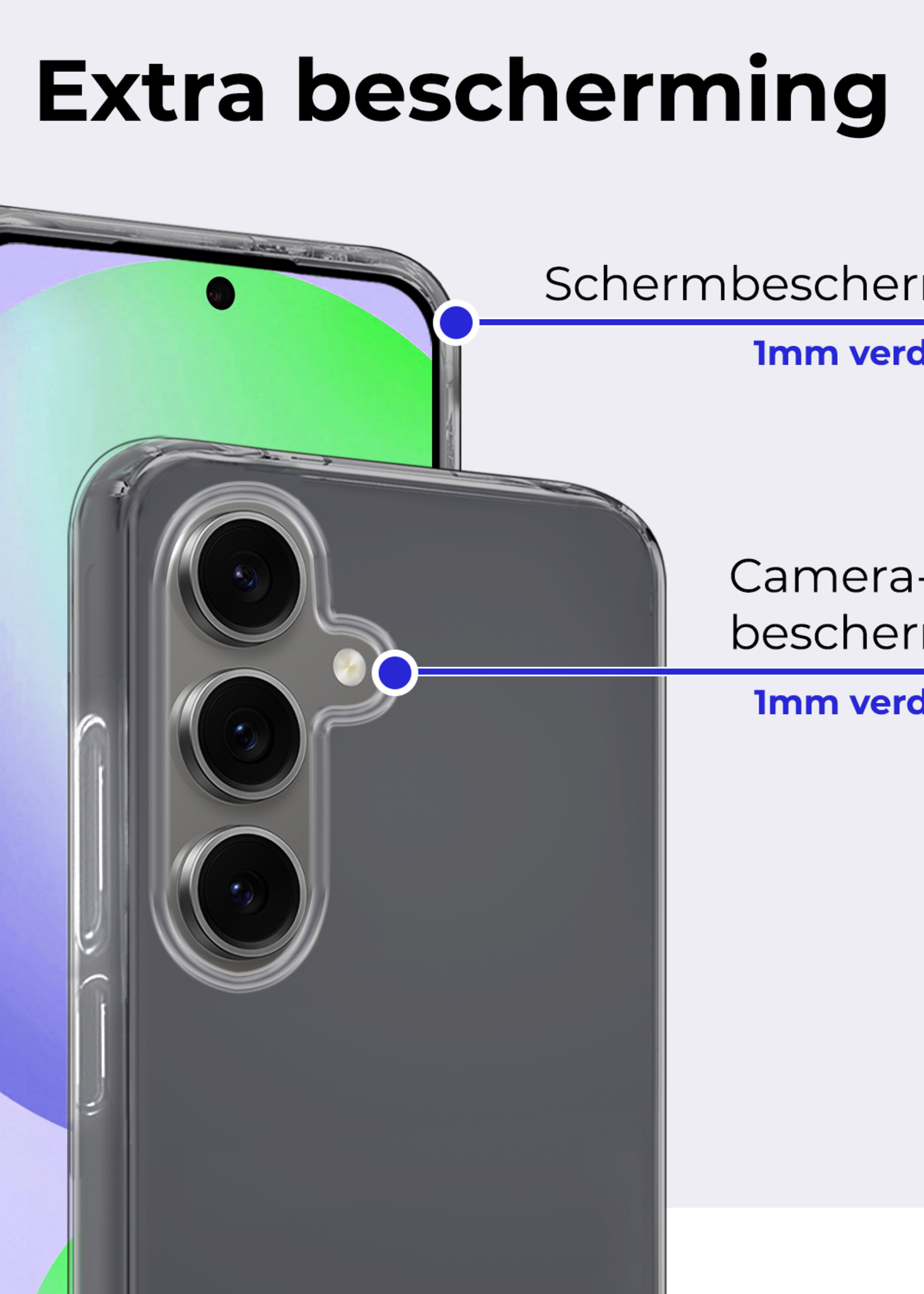BTH Hoesje Geschikt voor Samsung S24 FE Hoesje Siliconen Case Hoes - Hoes Geschikt voor Samsung Galaxy S24 FE Hoes Cover Case - Transparant - 2 PACK