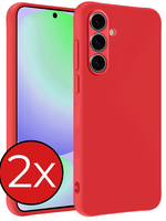 BTH BTH Samsung Galaxy S24 FE Hoesje Siliconen - Rood - 2 PACK