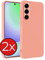 BTH BTH Samsung Galaxy S24 FE Hoesje Siliconen - Perzik - 2 PACK