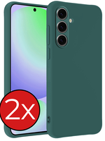 BTH BTH Samsung Galaxy S24 FE Hoesje Siliconen - Donkergroen - 2 PACK