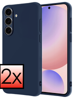 BTH BTH Samsung Galaxy S24 FE Hoesje Siliconen - Donkerblauw - 2 PACK