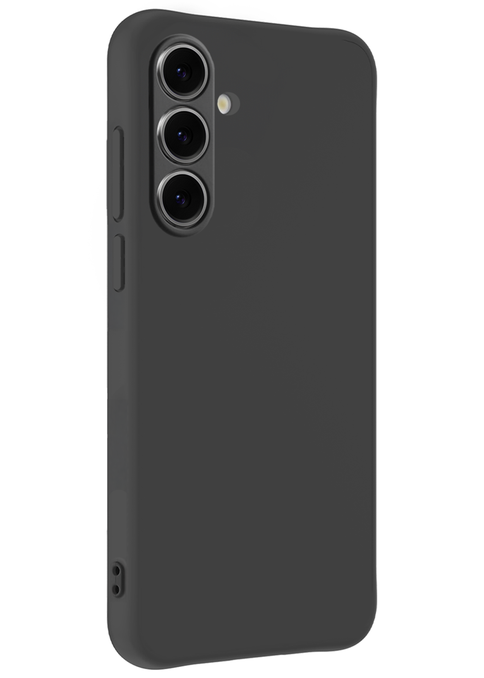 BTH Hoesje Geschikt voor Samsung S24 FE Hoesje Siliconen Case Hoes Met 2x Screenprotector - Hoes Geschikt voor Samsung Galaxy S24 FE Hoes Cover Case - Zwart
