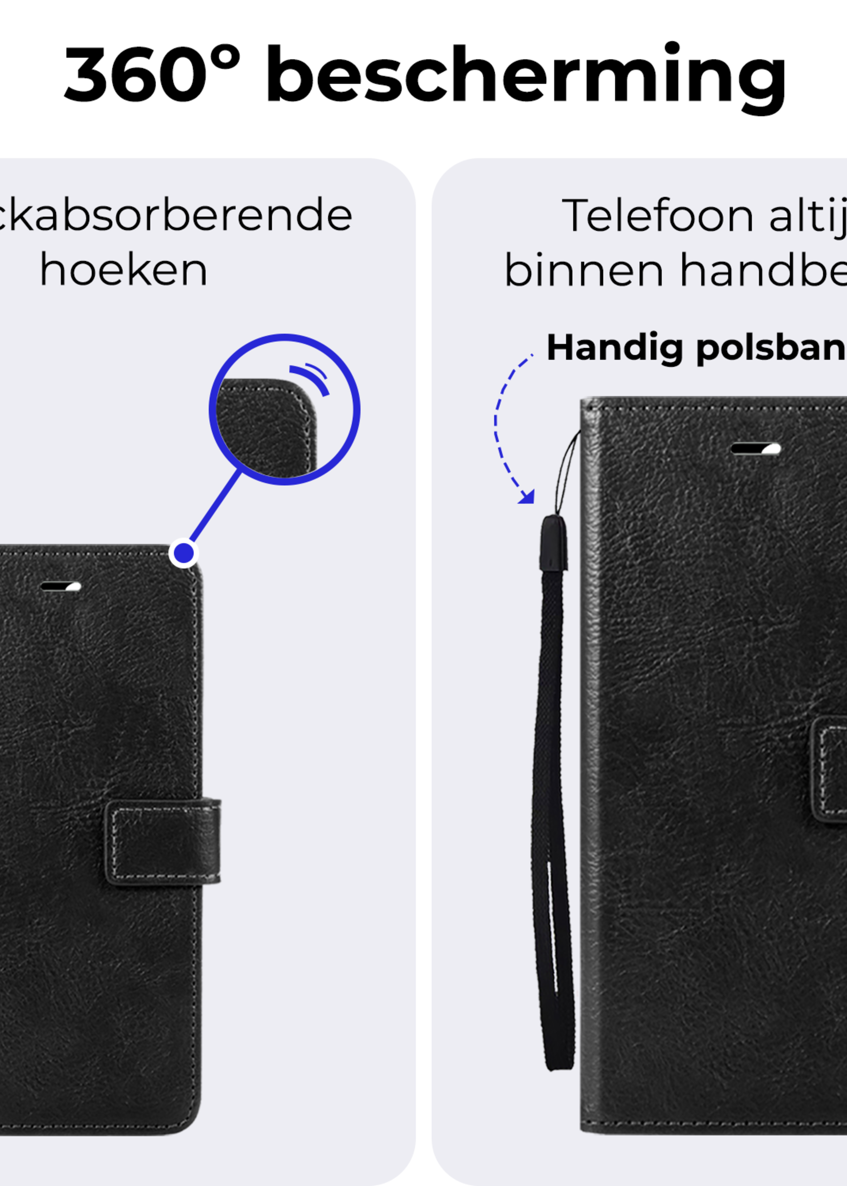 BTH Hoesje Geschikt voor Samsung A16 Hoesje Book Case Hoes Portemonnee Cover Walletcase - Hoes Geschikt voor Samsung Galaxy A16 Hoes Bookcase Hoesje - Zwart