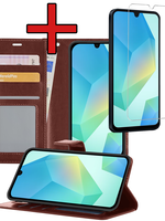 BTH BTH Samsung Galaxy A16 Hoesje Bookcase Met Screenprotector - Bruin