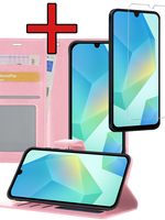 BTH BTH Samsung Galaxy A16 Hoesje Bookcase Met Screenprotector - Lichtroze