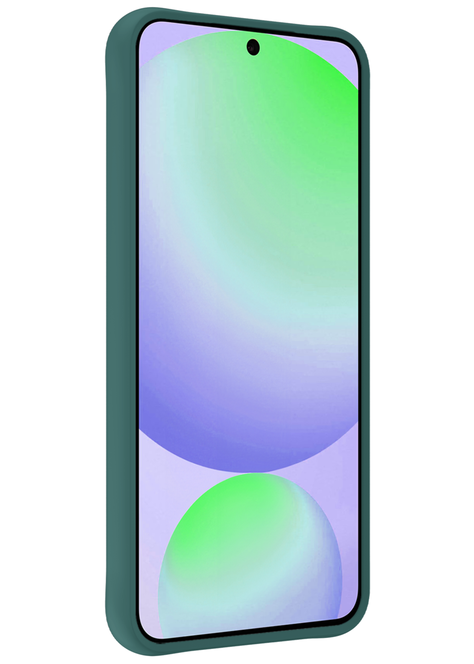 BTH Hoesje Geschikt voor Samsung S24 FE Hoesje Siliconen Case Hoes Met 2x Screenprotector - Hoes Geschikt voor Samsung Galaxy S24 FE Hoes Cover Case - Donkergroen