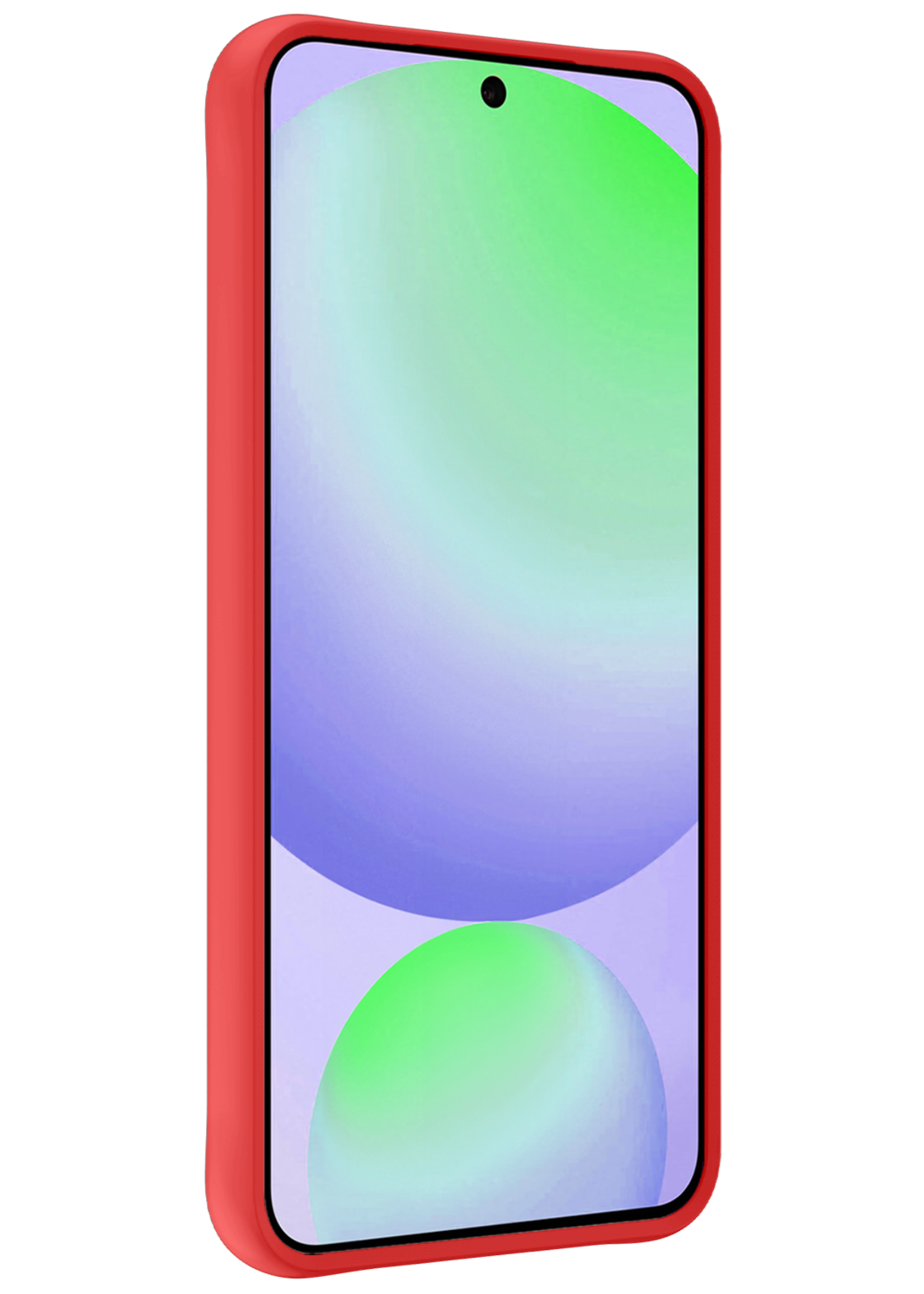 BTH Hoesje Geschikt voor Samsung S24 FE Hoesje Siliconen Case Hoes Met Screenprotector - Hoes Geschikt voor Samsung Galaxy S24 FE Hoes Cover Case - Rood