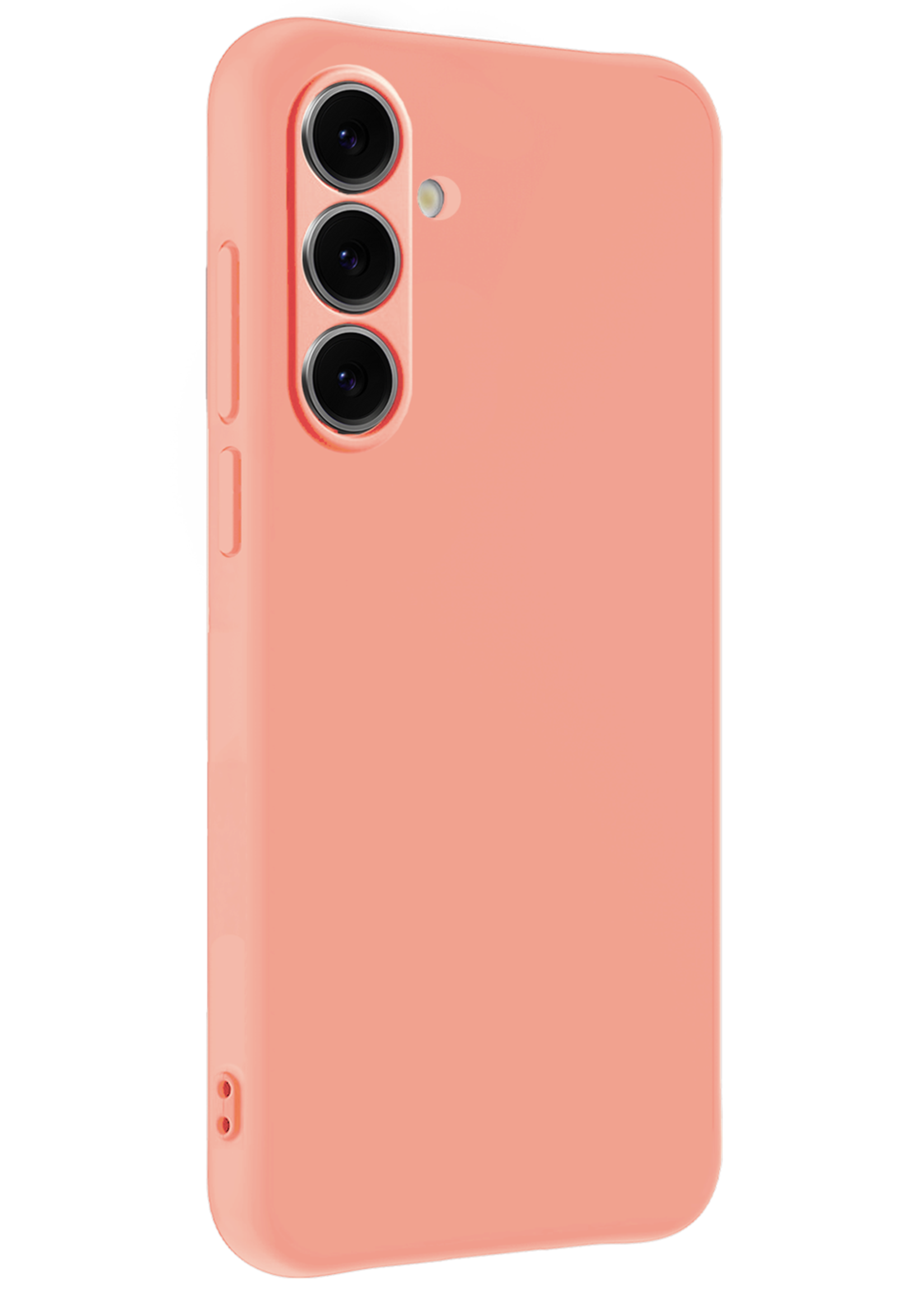 BTH Hoesje Geschikt voor Samsung S24 FE Hoesje Siliconen Case Hoes Met Screenprotector - Hoes Geschikt voor Samsung Galaxy S24 FE Hoes Cover Case - Perzik