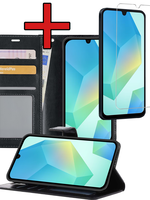 BTH BTH Samsung Galaxy A16 Hoesje Bookcase Met Screenprotector - Zwart
