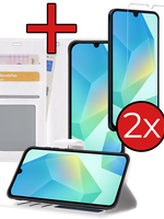BTH BTH Samsung Galaxy A16 Hoesje Bookcase Met 2x Screenprotector - Wit