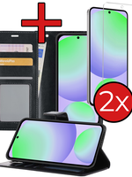 BTH BTH Samsung Galaxy S24 FE Hoesje Bookcase Met 2x Screenprotector - Zwart