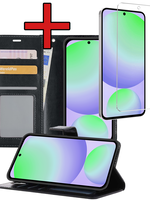 BTH BTH Samsung Galaxy S24 FE Hoesje Bookcase Met Screenprotector - Zwart