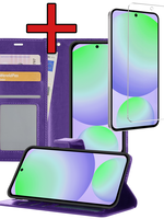 BTH BTH Samsung Galaxy S24 FE Hoesje Bookcase Met Screenprotector - Paars