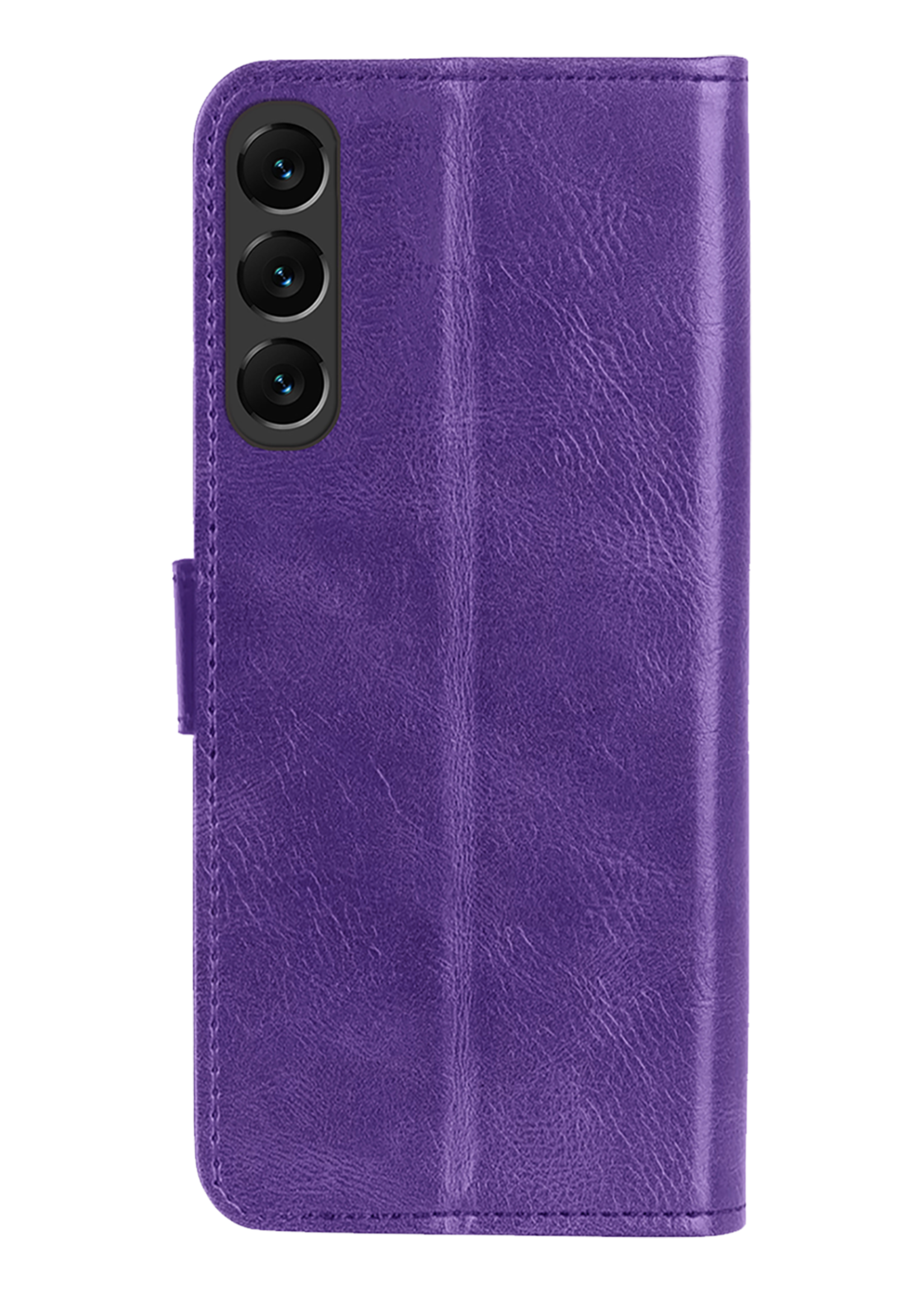 BTH Hoesje Geschikt voor Samsung S24 FE Hoesje Book Case Hoes Portemonnee Cover Walletcase Met Screenprotector - Hoes Geschikt voor Samsung Galaxy S24 FE Hoes Bookcase Hoesje - Paars