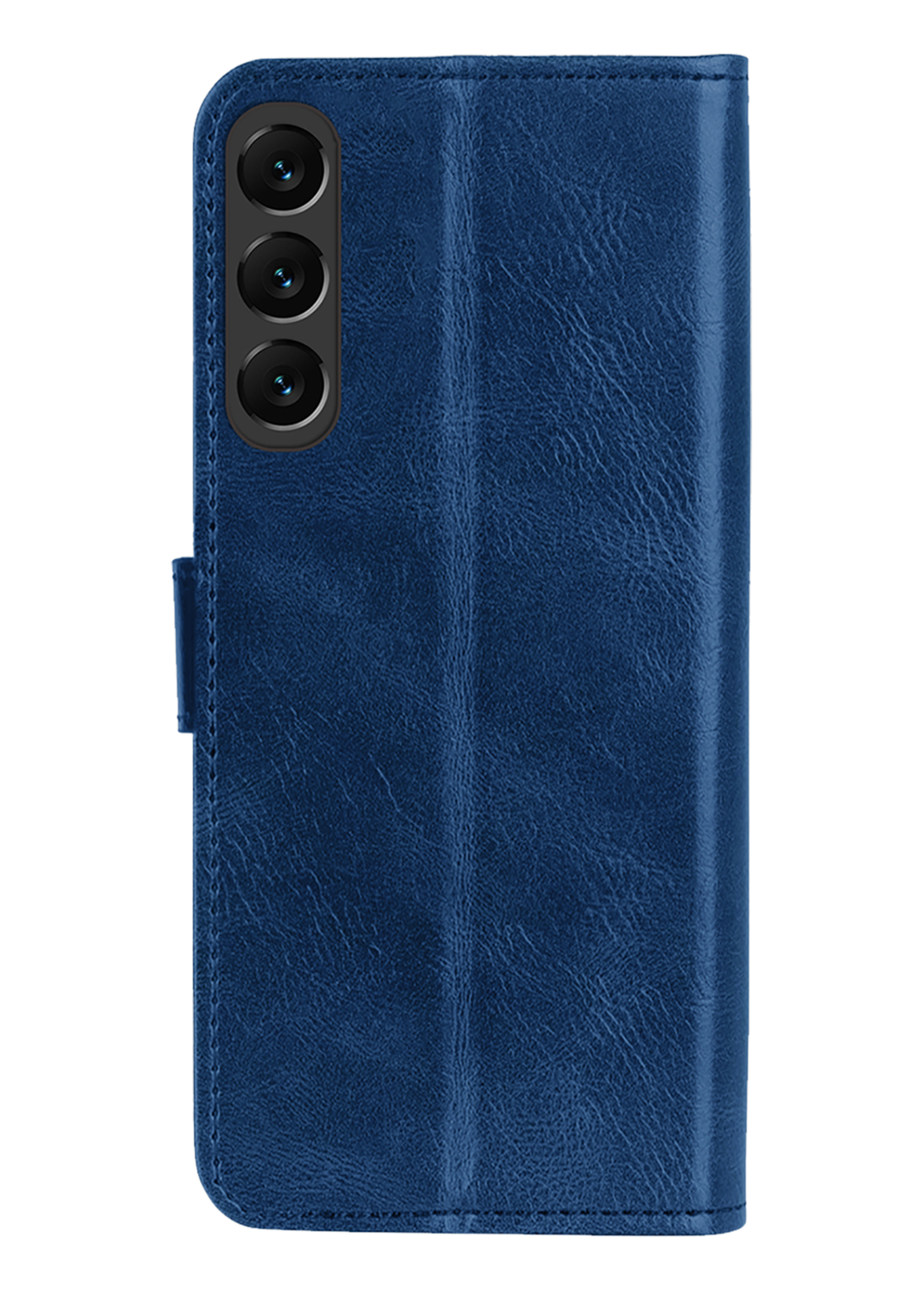 BTH Hoesje Geschikt voor Samsung S24 FE Hoesje Book Case Hoes Portemonnee Cover Walletcase Met Screenprotector - Hoes Geschikt voor Samsung Galaxy S24 FE Hoes Bookcase Hoesje - Donkerblauw