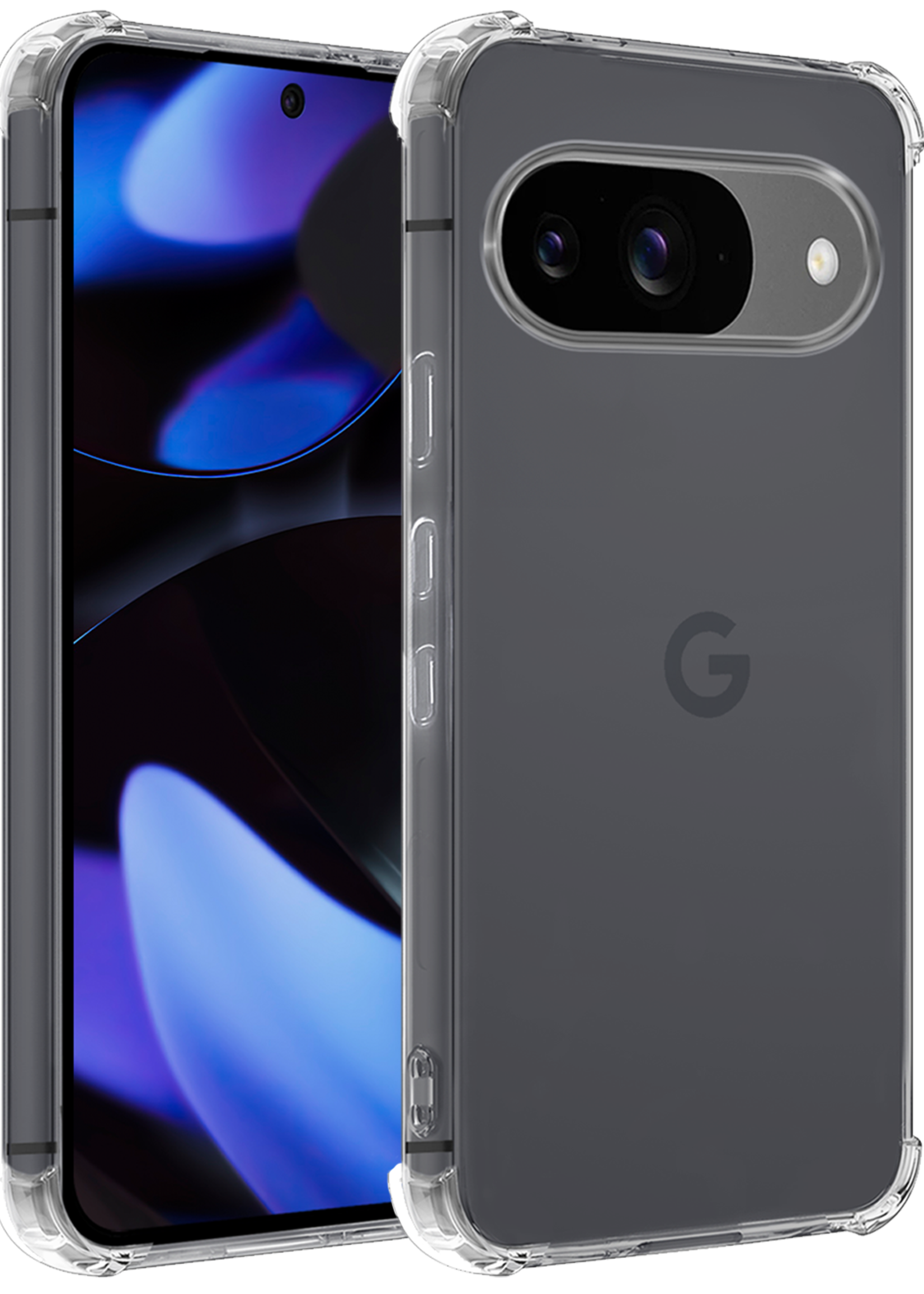 BTH Hoesje Geschikt voor Google Pixel 9 Hoesje Siliconen Shock Proof Case Hoes - Hoes Geschikt voor Google Pixel 9 Hoes Cover Case Shockproof - Transparant