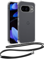 BTH BTH Google Pixel 9 Hoesje Transparant Shockproof Met Zwart Koord