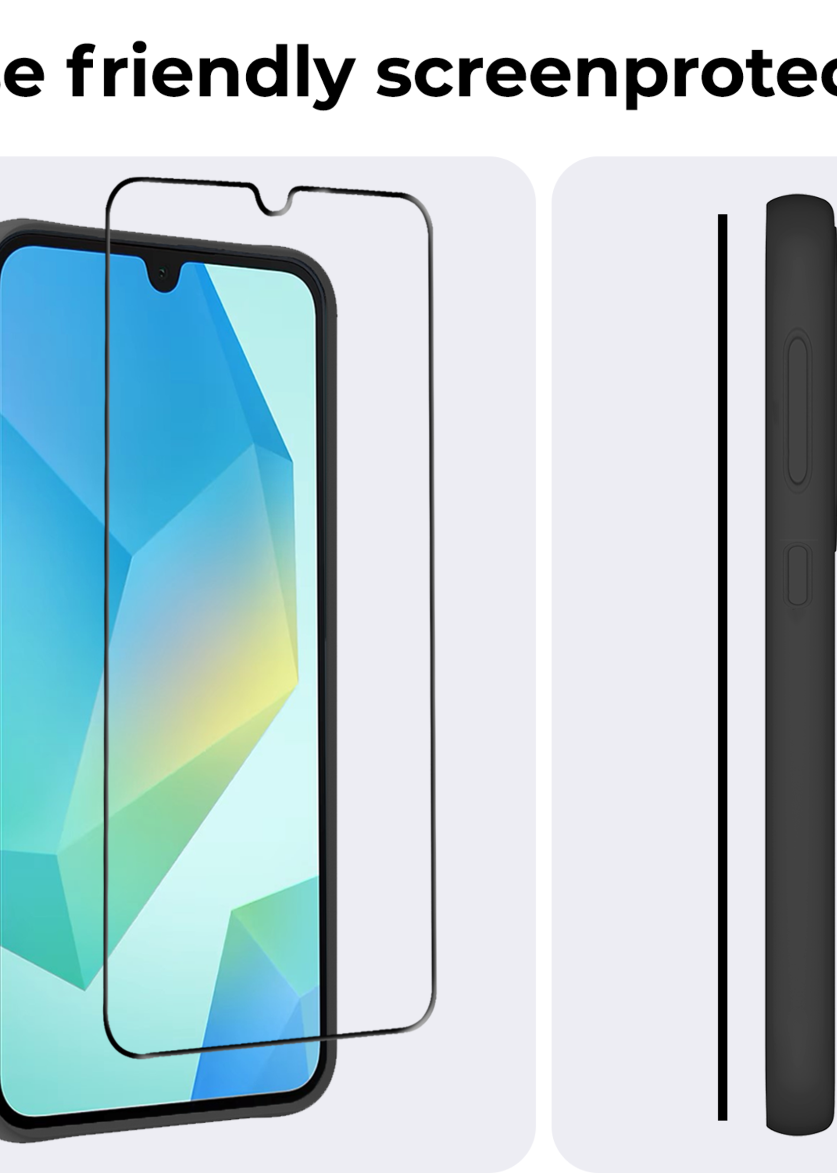 BTH Screenprotector Geschikt voor Samsung A16 Screenprotector Glas Gehard Tempered Glass Full Cover - Screenprotector Geschikt voor Samsung Galaxy A16 Screen Protector Screen Cover