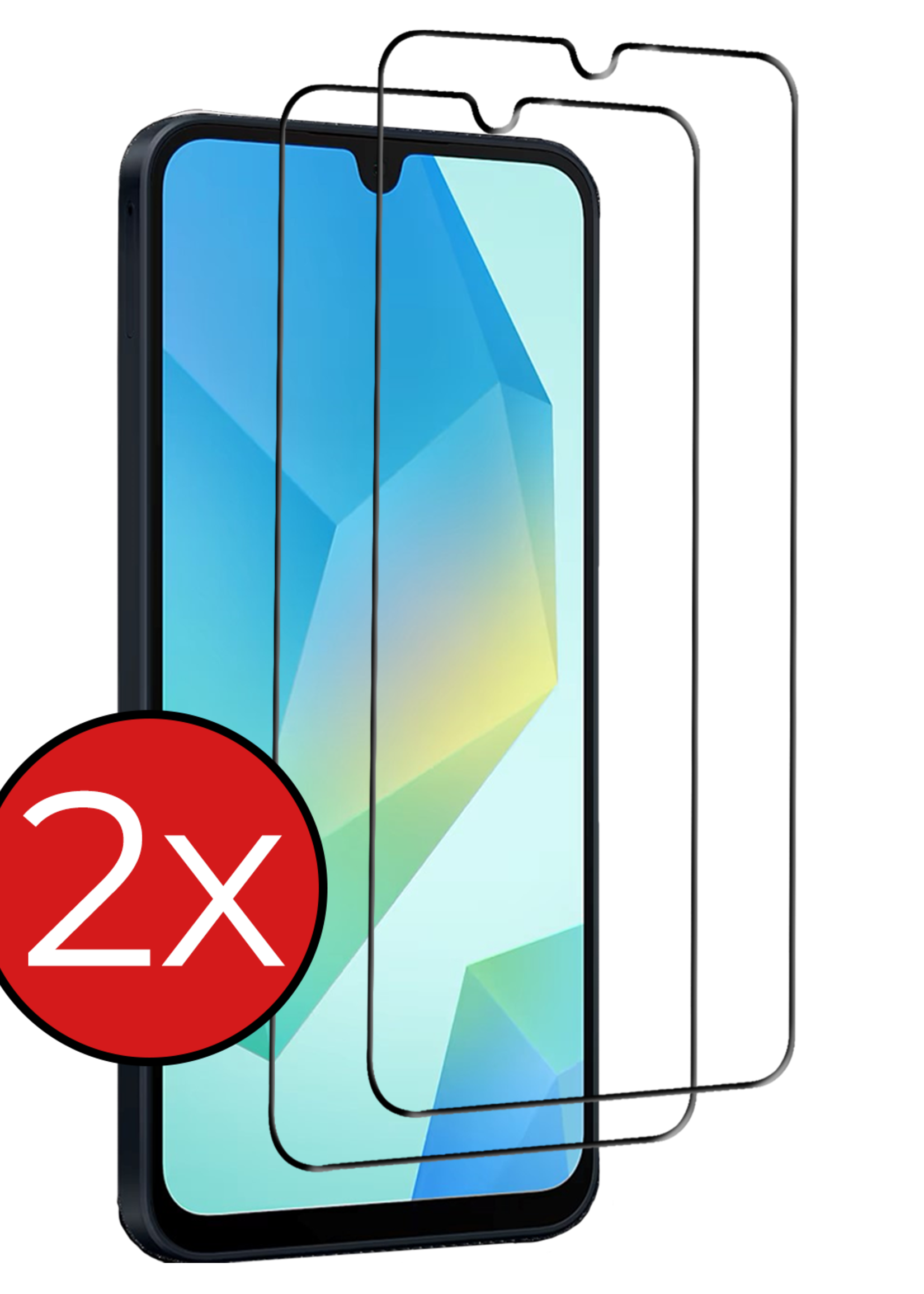 BTH Screenprotector Geschikt voor Samsung A16 Screenprotector Glas Gehard Tempered Glass Full Cover - Screenprotector Geschikt voor Samsung Galaxy A16 Screen Protector Screen Cover - 2 PACK