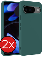 BTH BTH Google Pixel 9 Hoesje Siliconen - Donkergroen - 2 PACK