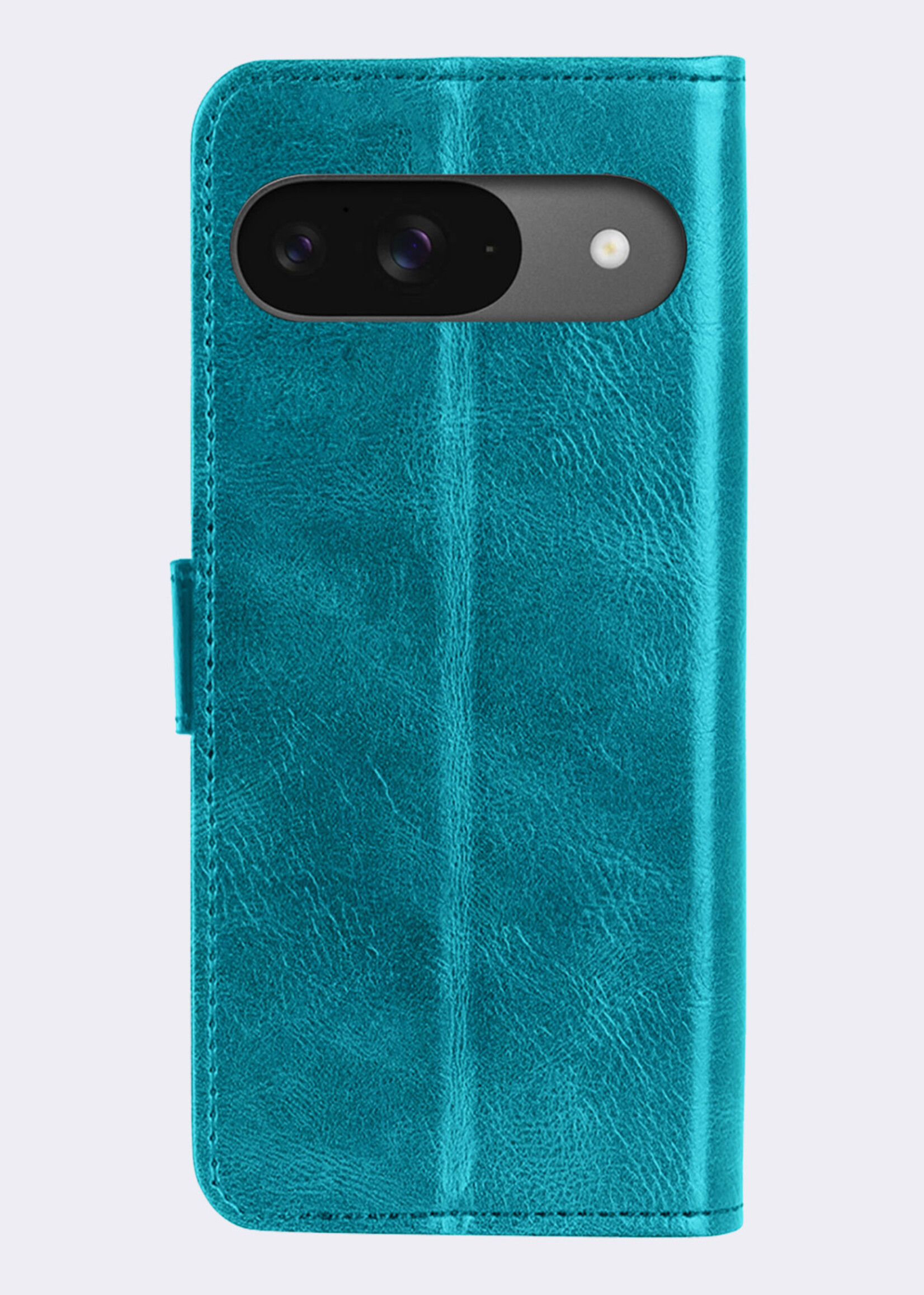 BTH Hoesje Geschikt voor Google Pixel 9 Hoesje Book Case Hoes Portemonnee Cover Walletcase Met Screenprotector - Hoes Geschikt voor Google Pixel 9 Hoes Bookcase Hoesje - Turquoise