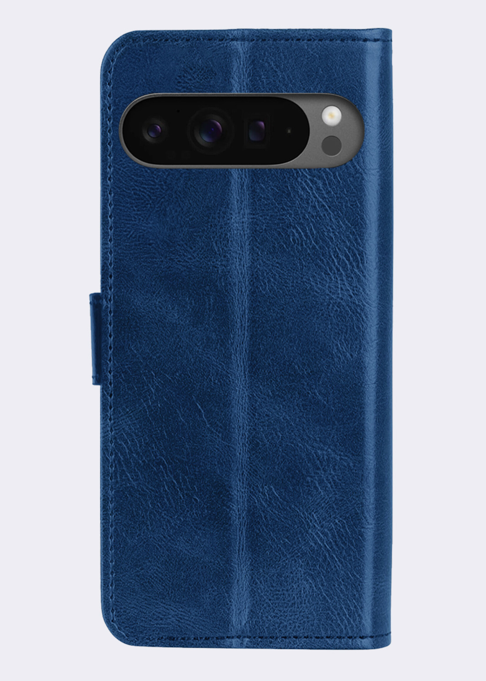 BTH Hoesje Geschikt voor Google Pixel 9 Pro Hoesje Book Case Hoes Portemonnee Cover Walletcase Met 2x Screenprotector - Hoes Geschikt voor Google Pixel 9 Pro Hoes Bookcase Hoesje - Donkerblauw