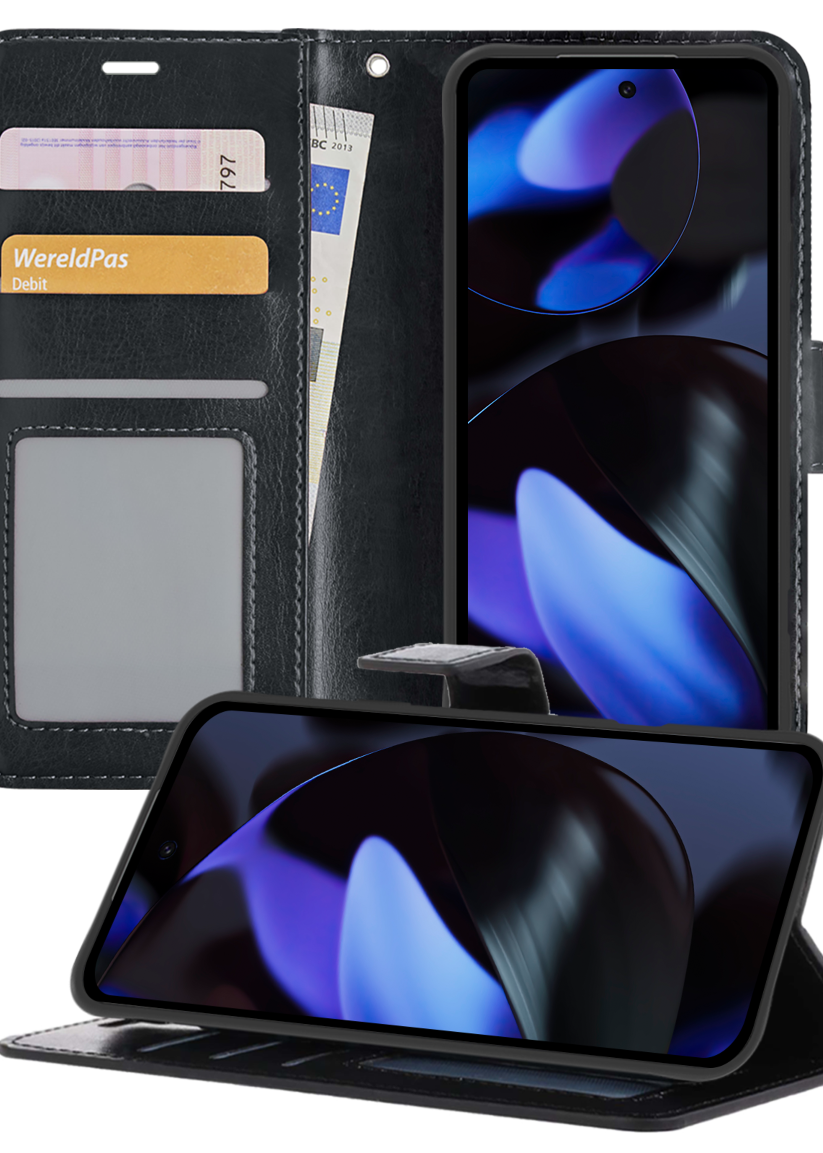 BTH Hoesje Geschikt voor Google Pixel 9 Pro Hoesje Book Case Hoes Portemonnee Cover Walletcase - Hoes Geschikt voor Google Pixel 9 Pro Hoes Bookcase Hoesje - Zwart