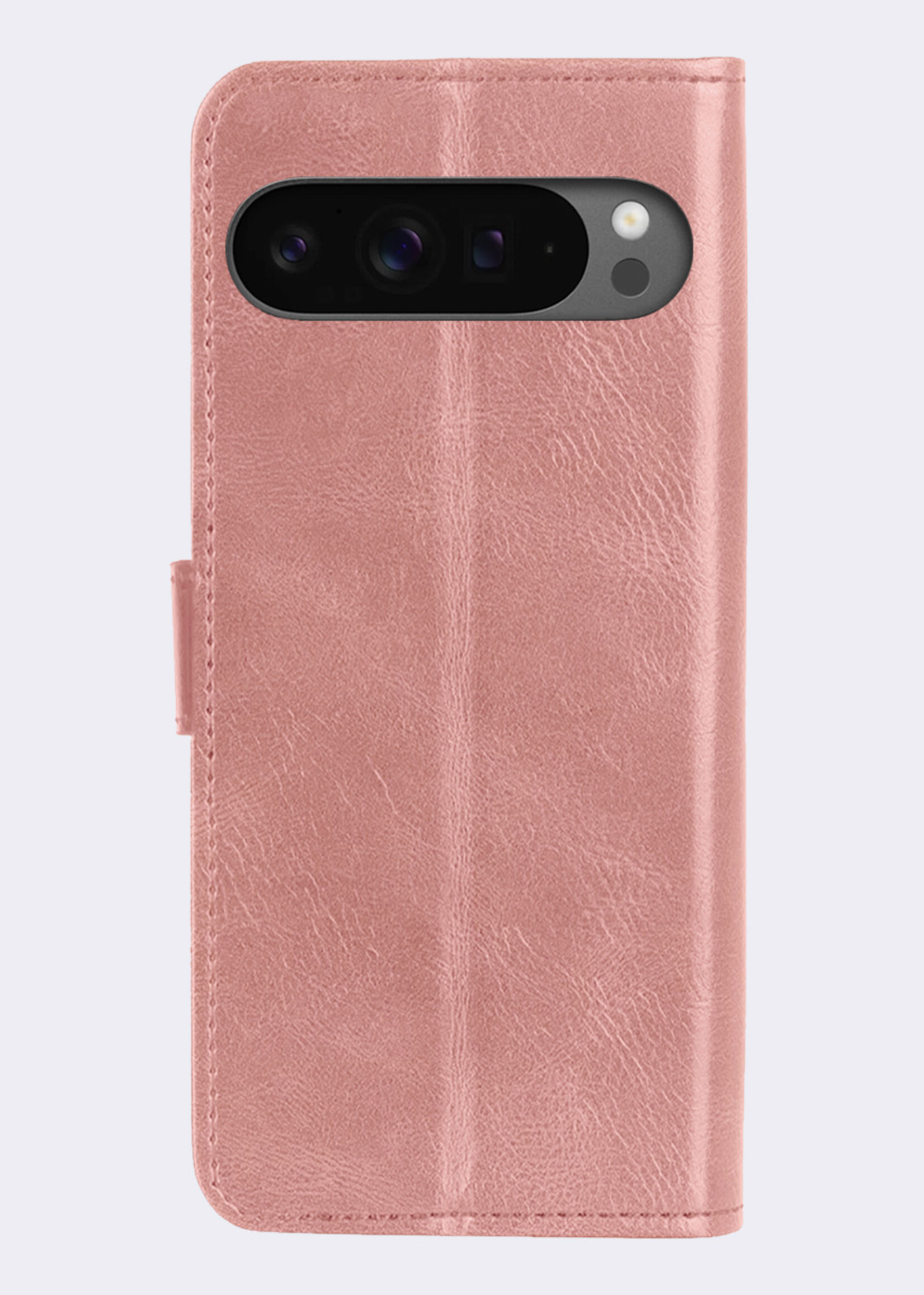 BTH Hoesje Geschikt voor Google Pixel 9 Pro Hoesje Book Case Hoes Portemonnee Cover Walletcase - Hoes Geschikt voor Google Pixel 9 Pro Hoes Bookcase Hoesje - Rosé goud