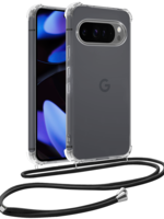 BTH BTH Google Pixel 9 Pro XL Hoesje Transparant Shockproof Met Zwart Koord
