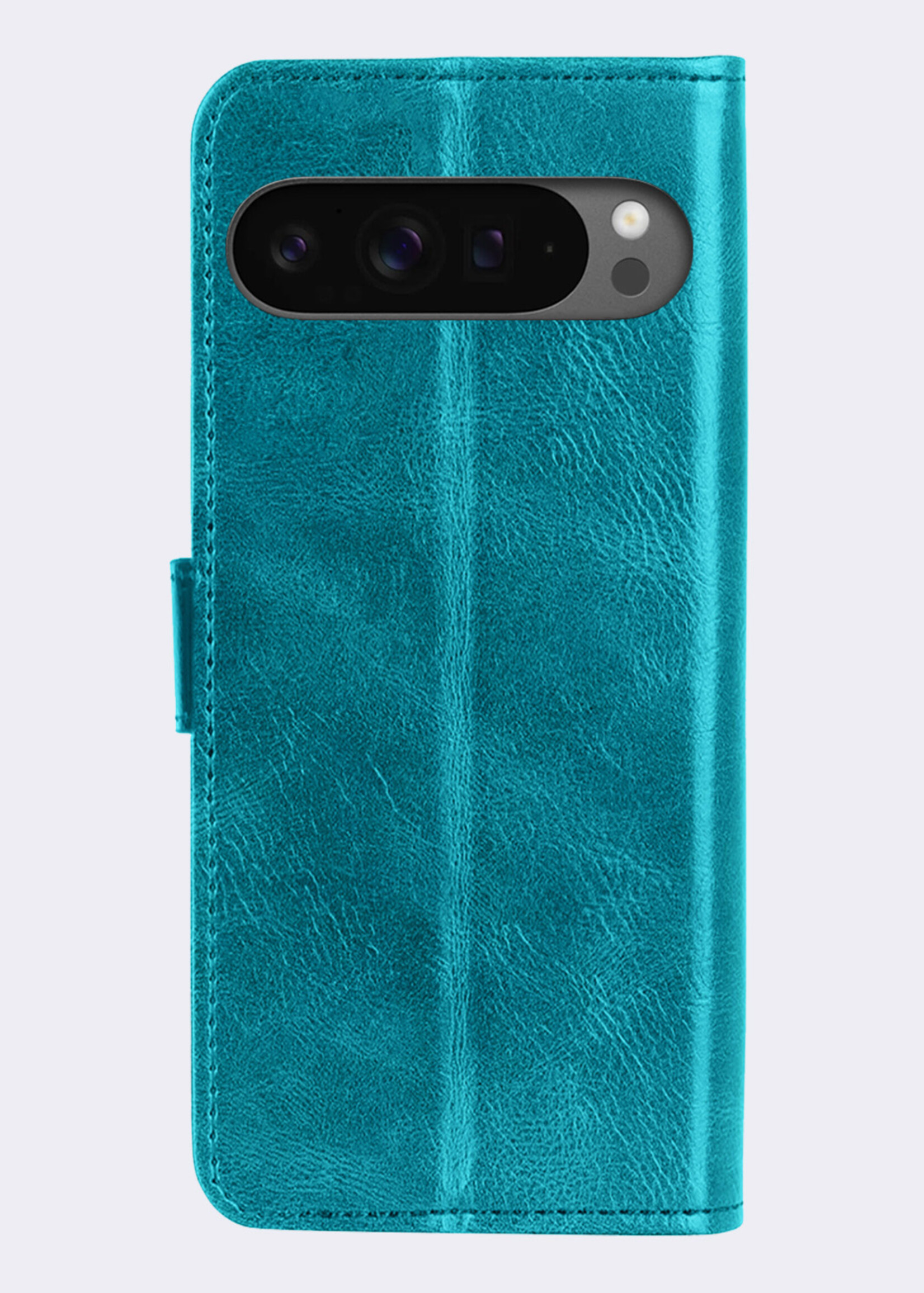 BTH Hoesje Geschikt voor Google Pixel 9 Pro XL Hoesje Book Case Hoes Portemonnee Cover Walletcase Met Screenprotector - Hoes Geschikt voor Google Pixel 9 Pro XL Hoes Bookcase Hoesje - Turquoise