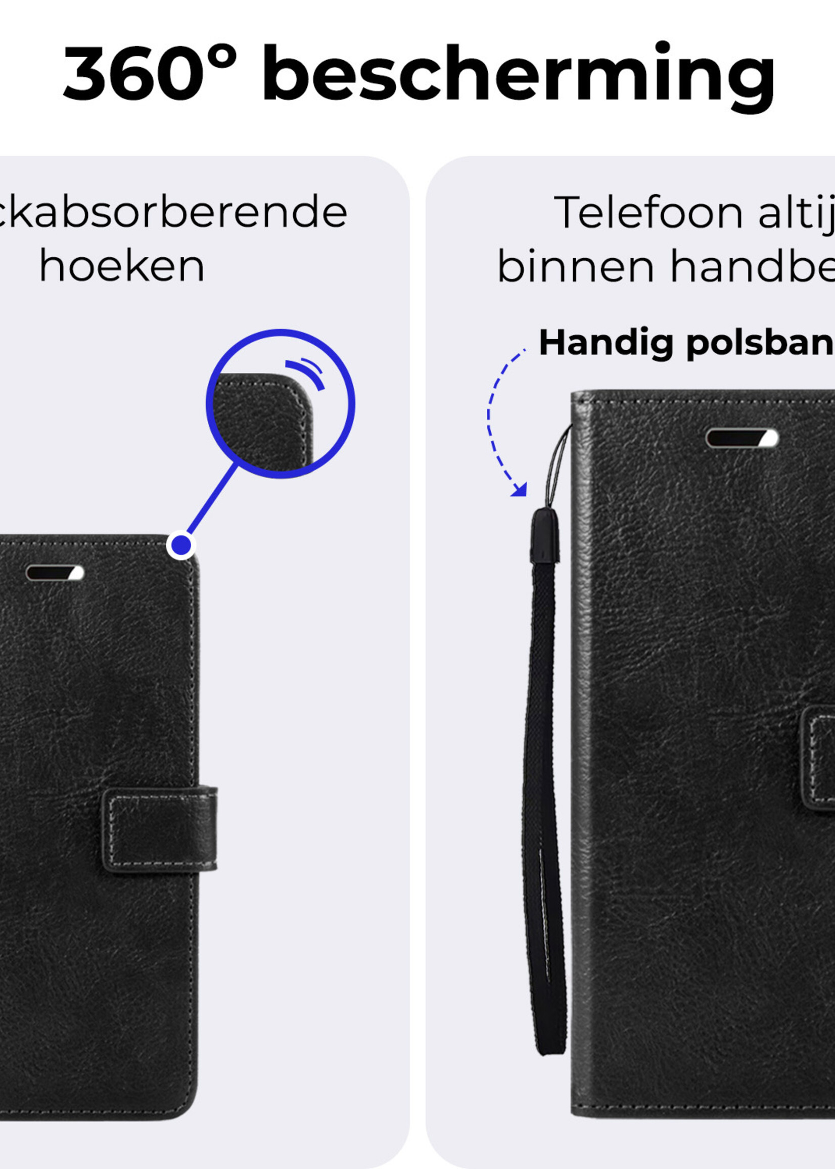 BTH Hoesje Geschikt voor Google Pixel 9 Pro XL Hoesje Book Case Hoes Portemonnee Cover Walletcase Met Screenprotector - Hoes Geschikt voor Google Pixel 9 Pro XL Hoes Bookcase Hoesje - Zwart