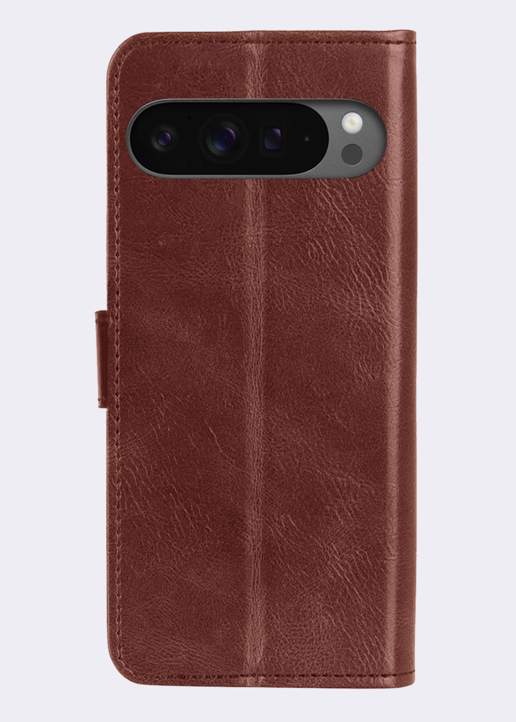 BTH Hoesje Geschikt voor Google Pixel 9 Pro XL Hoesje Book Case Hoes Portemonnee Cover Walletcase Met 2x Screenprotector - Hoes Geschikt voor Google Pixel 9 Pro XL Hoes Bookcase Hoesje - Bruin